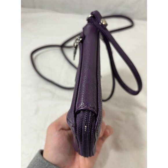 Jacqui Cell Phone Wallet Purple w Shoulder Strap - Picture 5 of 10